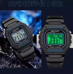 SANDA-Militar Masculino Resistente à Água Relógios Esportivos, Big Dial LED Digital Relógios de Pulso, cronômetros para Masculino, Exército, Moda, 2156 - loja online