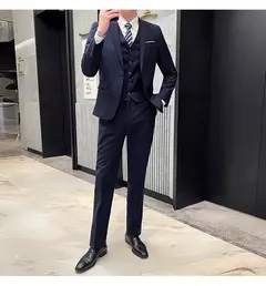 Terno de casamento casual de negócios masculino, conjunto de 3 peças, colete e calças masculinas bonitas de banquete, alta qualidade, nova moda, R$ 2020 - Wolf Magazine