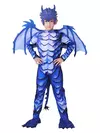 Macacão The Frost Blue Dragon Knight para crianças, fantasia de festa temática de carnaval de Halloween com máscara de cauda de asa