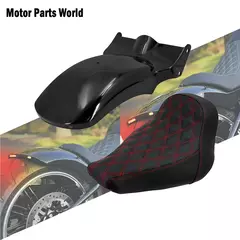 Almofada do assento solo do motorista da motocicleta traseiro fender paralama capa com luz led para harley softail breakout fat boy fxdr 2018-2023