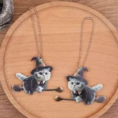 Dupla face engrossado plana mágica gatos carro pingentes, árvore de Natal ornamentos, novo na internet