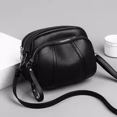 Cor sólida elegante rebite zíper bolsa de telefone móvel feminino simples cou - comprar online