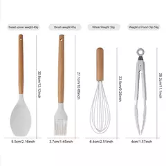 Conjunto De Utensílios De Cozinha De Silicone Antiaderente, Utensílios De Cozinha, Espátula, Pá, Batedores De Ovo, Cabo De Madeira, Ferramenta De Cozinha, Panelas, 12Pcs - Wolf Magazine