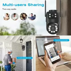 Imagem do BELIA 4K 8MP Câmera de vigilância WiFi, zoom digital 4X, câmera IP PTZ ONVIF lente dupla, detecção humana AI, segurança externa ICSEE