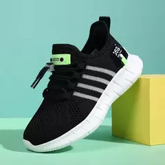 Moda calçados esportivos para crianças, tênis de malha respirável para meninos e meninas, sapatos leves ao ar livre - Wolf Magazine