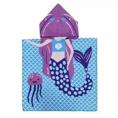 Imagem do Toalha de banho com capuz Quick Dry para crianças, roupão Quick Dry, toalhas de poncho para desenhos infantis, coberturas de microfibra, 80-130cm