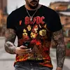 Camiseta personalizada impressa em 3D para música rock, casual confortável, hip-hop, manga curta, tendência da moda verão