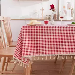 Toalha De Mesa Impermeável De Xadrez Vermelho, Home Dining Coffee Table Cover, Decoração De Festa De Casamento, Piquenique Interior e Exterior - comprar online