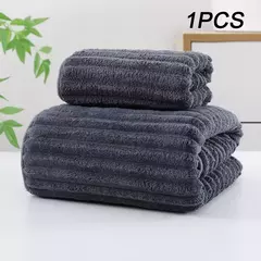Imagem do Toalha de cara coral listrada engroçada macia do velo, toalha de banheiro do microfiber, água-absorvente, não fácil de verter