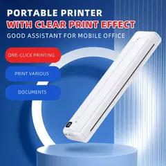 Mini Impressora Térmica Bluetooth Portátil, Recarregável, Inkless, A4, 200dpi, Escola, Escritório - comprar online