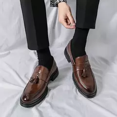 Mocassins macios masculinos, sapatos de couro borla, sapatilha de condução, marca de luxo, plus size, 46, alta qualidade, moda