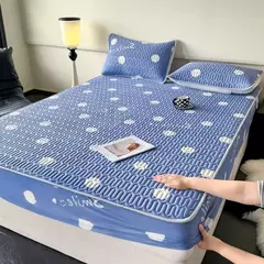 Esteira refrigerando natural do látex para a cama, sentimento fresco macio, folha cabida e fronha, tampa do colchão, esteiras do verão da categoria A