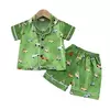 Conjunto de camisas e shorts pijamas infantis, roupa casual infantil, traje de criança, pijama de verão, crianças, meninos, crianças, novo, 2 peças