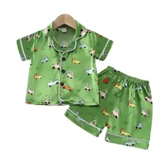 Conjunto de camisas e shorts pijamas infantis, roupa casual infantil, traje de criança, pijama de verão, crianças, meninos, crianças, novo, 2 peças