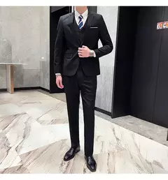 Imagem do Terno de casamento casual de negócios masculino, conjunto de 3 peças, colete e calças masculinas bonitas de banquete, alta qualidade, nova moda, R$ 2020