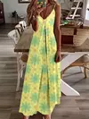 Vestido de cabeçada com estampa floral elegante feminino, casual roupas de praia, plus size, férias, Havaí, novo, 2024