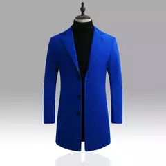 Casaco longo de algodão masculino, à prova de vento, Monocromático, Lã, Blended, Casual, Moda empresarial, Tamanho 5XL, Novo, Outono, Inverno, 2022 - comprar online