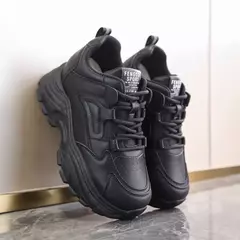 Sapatilhas de plataforma branca para mulheres, fundo grosso com cordões, sapatos vulcanizar, calçados esportivos respiráveis para senhoras, couro pu, primavera, 2022 - loja online