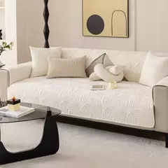 Luxo Chenille Sofa Cover para sala de estar, tapete anti-derrapante, almofada do sofá, toalha, Anti-Cat Scratch, Jacquard, Chaise Longue, 1Pc