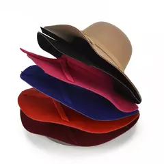 Chapéu Fedoras de abas largas feminino, guarda-sol versátil, apropriado para vestido, básico, elegante, cor sólida, moda feminina na internet