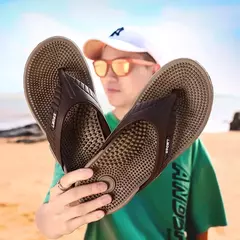 Chinelos masculinos de massagem, sapatos de praia respiráveis, sandálias de luxo, chinelos de verão, plus size 46 na internet