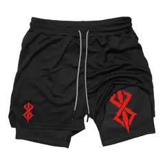 Calções Atléticos Masculinos de Verão, Secagem Rápida, Respirável, Ginásio, Treino, Corrida, Performance, Impressão com Bolso para Celular, 2 em 1 na internet