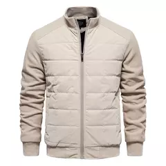AIOPESON-Jaqueta de gola xadrez masculina, jaquetas forrado de lã grossa, casaco retalhado, moda inverno quente na internet