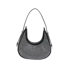 Bolsas transversais de couro PU de diamantes corrente para mulheres monocromáticas bolsas de ombro de verão femininas