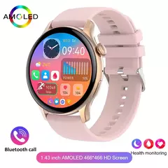 Imagem do Smartwatch True AMOLED para mulheres, tela feminina, sempre mostrar a hora, 466x466 HD, rastreador de saúde, chamadas de voz, smartwatch para Xiaomi, 2024