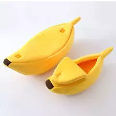 Banana gato cama casa engraçado bonito aconchegante gato esteira camas quente durável portátil pet cesta canil cão almofada gato suprimentos multicolorido - loja online