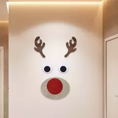 Natal porta e janela adesivos feltro, boneco de neve dos desenhos animados, Papai Noel, alces, adesivo de parede para o inverno, decoração do Natal, Natal, ano novo - Wolf Magazine