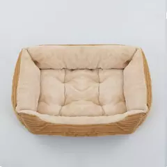 Cama para cão gato animal de estimação quadrado casil de pelúcia médio pequeno cão sofá cama almofada pet calmante cama do cão casa suprimentos para animais de estimação acessórios - comprar online