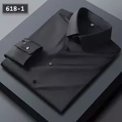 Imagem do Camisas sem costura de alta qualidade masculina, manga longa, fina, casual, luxo