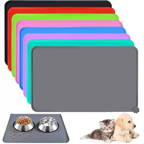 Suprimentos para animais de estimação silicone cão tigela esteira com lábios altos antiaderente à prova dwaterproof água almofada de alimentação de alimentos filhote de cachorro alimentador bandeja almofada de água placemat