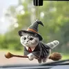 Dupla face engrossado plana mágica gatos carro pingentes, árvore de Natal ornamentos, novo