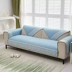 Imagem do Anti-derrapante tampa do sofá com floco de neve decoração do laço, waffle cobertor acolchoado, sofá tampa do assento, sala de estar moderna, 4 temporada, 1pc