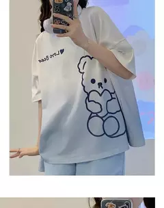5xl feminino verão bonito manga curta pijamas pulôver outerwear moda casa roupas leves para a primavera - loja online