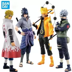 20cm bandai naruto anime figura shippuden uchiha sasuke hatake kakashi namikaze minato figura de ação coleção modelo brinquedos presentes
