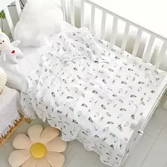 Bebê recém-nascido Swaddle Blanket, Algodão De Musselina De Duas Camadas, Gaze De Banho Infantil, Envoltório Infantil, Capa Do Carrinho, Macio, 110x120cm - loja online