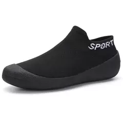 Sapatos masculinos tênis de malha respirável sapatos casuais plus size tênis leves meias deslizamento em apartamentos sapatos de caminhada macios - comprar online