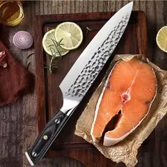 Profissional japonês Chef faca com caixa de presente, mão forjada, aço, peixe, frutas, açougueiro, cutelo de carne, faca de cozinha, 8";;VERDADEIRO;;"Knife with Gift Box - loja online