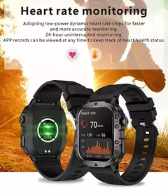 Xiaomi-Relógio Inteligente Militar para Homens, IP68, GPS, Exterior, Esportes 100 +, Rastreador De Fitness, Monitor De Saúde, 1.96 ", Chamada BT, Smartwatch, Novo, 2024 na internet