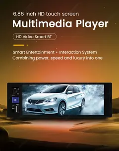 Mekede 6.86 polegada 1din universal rádio do carro mp5 tipo-c player hd tela de toque carro autoradio multimídia sem fio e com fio carplay - loja online