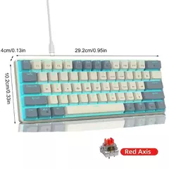Teclados mecânicos com fio USB 60% 61 teclas com retroiluminação azul gelo teclas para PC