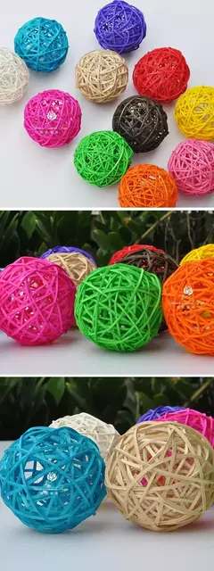 Imagem do 10 pçs cor primária sepak takraw papagaio mascar brinquedo bola pet pássaro pé/pé arranhando/pé brinquedo pet mastigar brinquedo sepak takraw