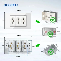 DELEFU 4*2 Vidro Temperado Branco Tomada Padrão Brasil com Dupla USB Tipo C Tomada de Parede Interruptor Inteligente Tuya Wifi 10A 20A - Wolf Magazine