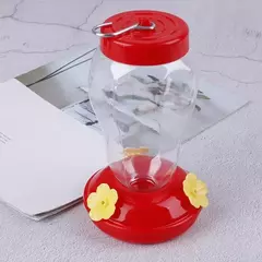 1 pçs novos plástico pássaro alimentador de água garrafa pendurado beija-flor alimentador jardim ao ar livre plástico flor ferro gancho pet pássaro suprimentos - comprar online