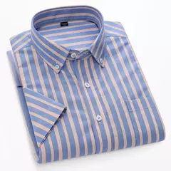 Camisas de manga curta masculina, camisas finas masculinas, blusa social e empresarial, camisa Oxford monocromática de alta qualidade, 100% algodão, verão na internet