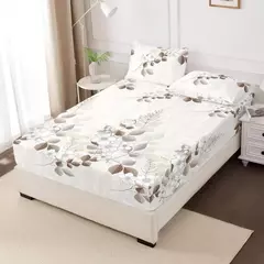 Impresso Lixar Equipado Folha e Fronhas Set, Elástico, Em torno da Capa de Colchão, Capa de Cama King Size, 100% Poliéster - loja online