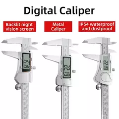 Imagem do Caliper de metal digital, Profissional Vernier Caliber, Ferramentas de medição, Carpintaria, Medidor grosso, Profundidade, Régua eletrônica